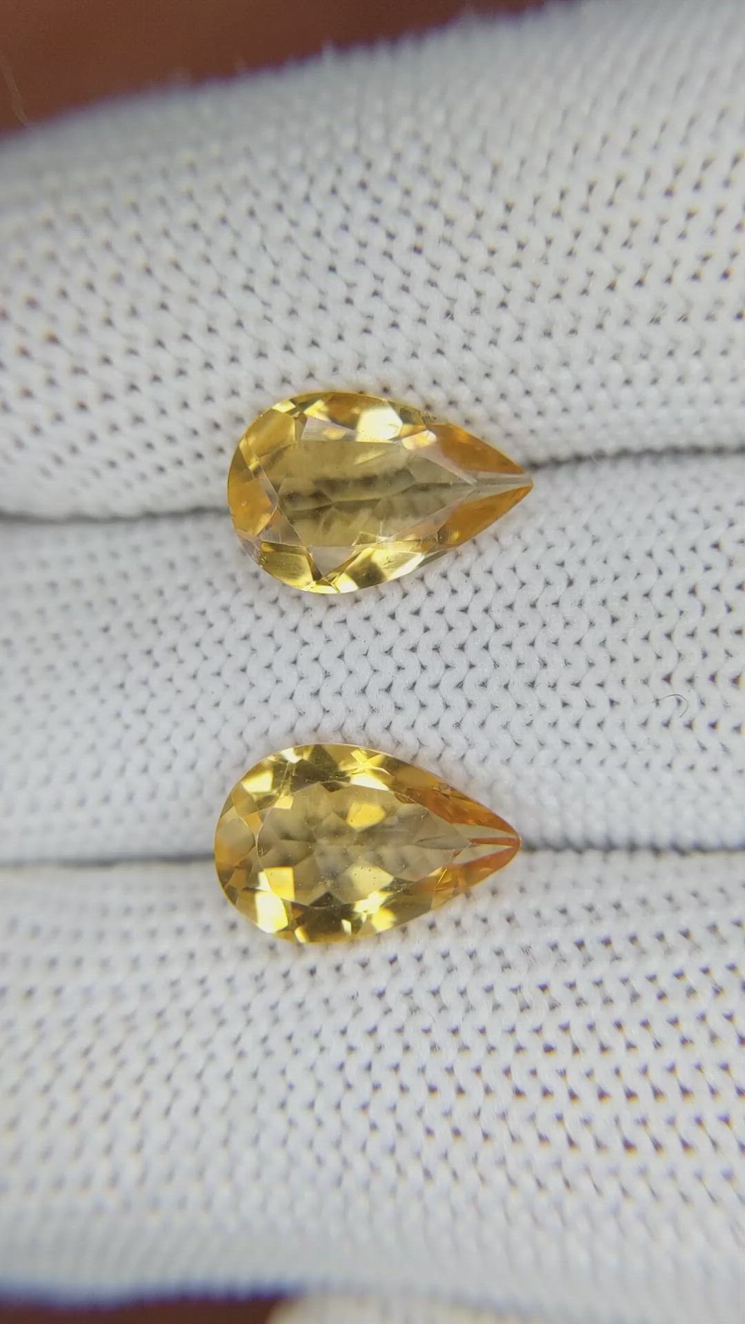 4.17 Ct.Tw.Total Carat Weight Citrine Pair from Brazil Size Video