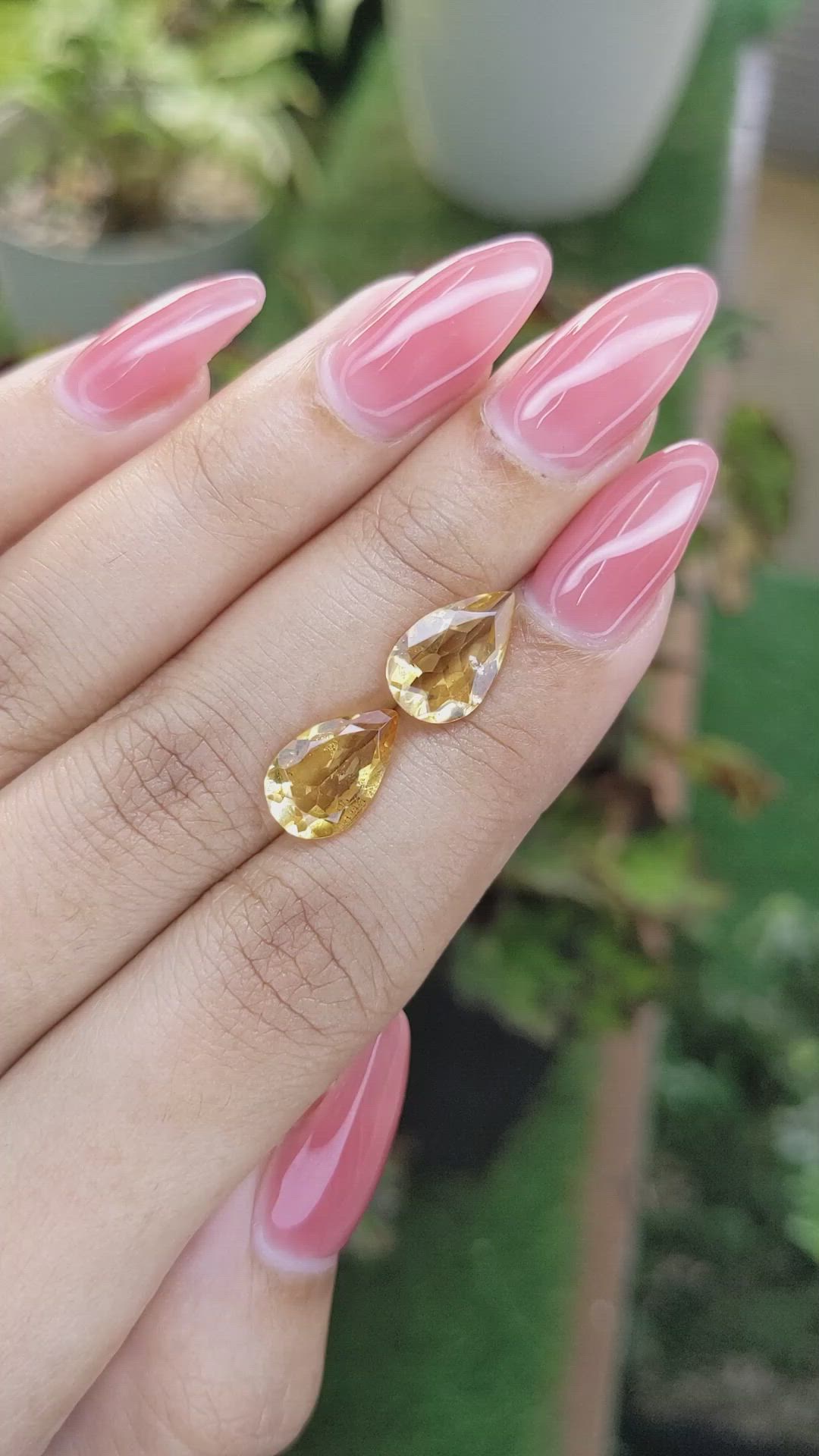4.17 Ct.Tw.Total Carat Weight Citrine Pair from Brazil Size Video