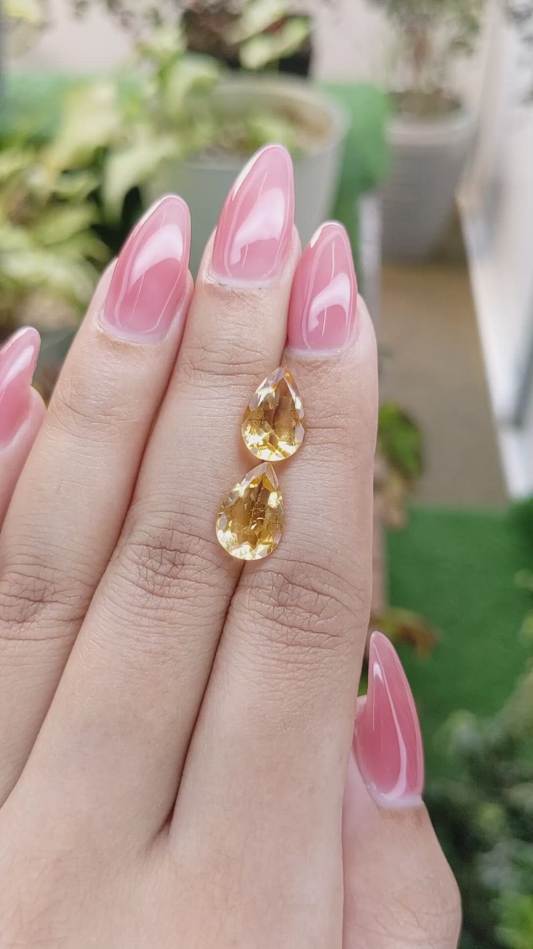 4.66 Ct.Tw.Total Carat Weight Citrine Pair from Brazil Size Video
