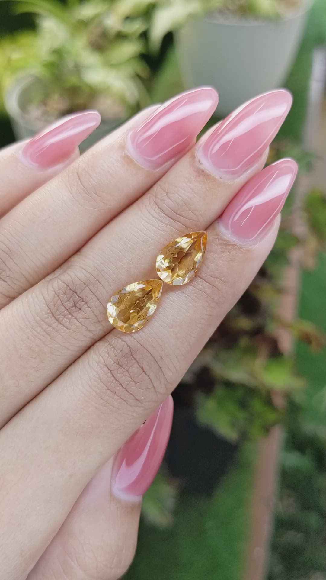 4.66 Ct.Tw.Total Carat Weight Citrine Pair from Brazil Size Video