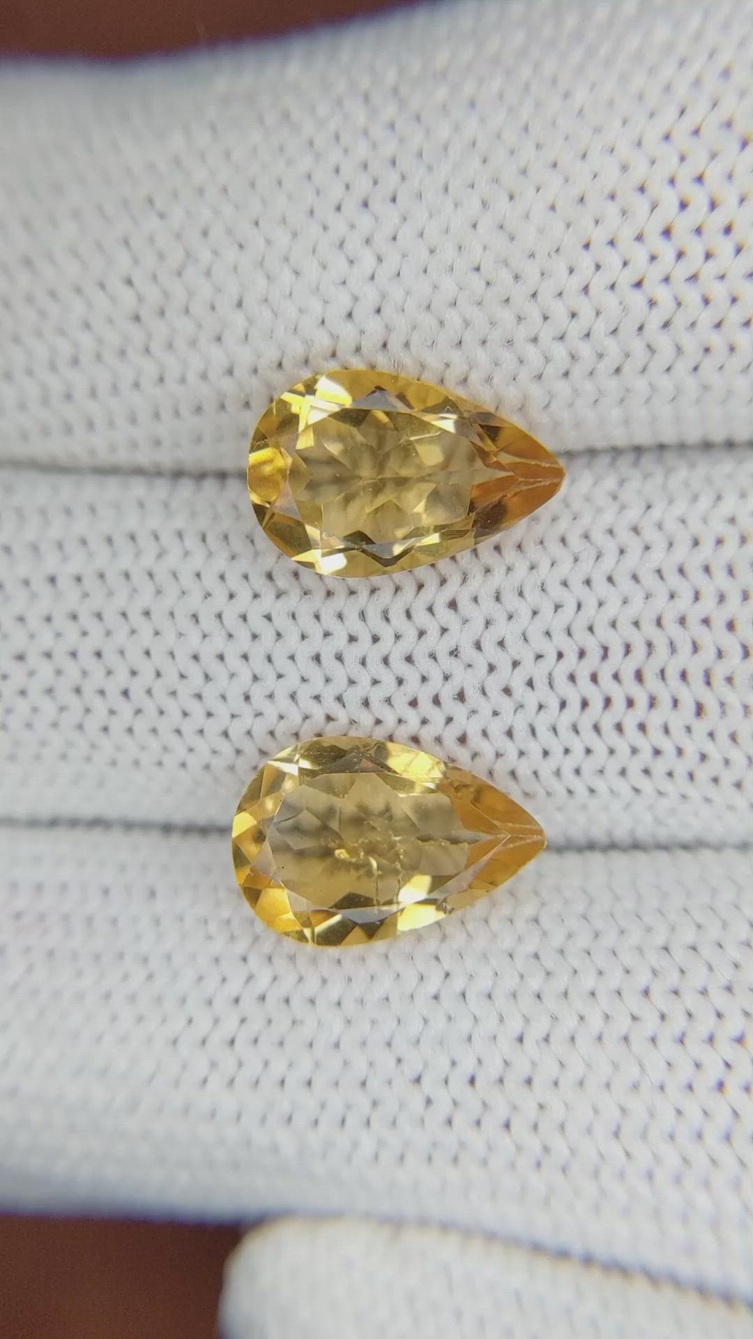 4.66 Ct.Tw.Total Carat Weight Citrine Pair from Brazil Size Video