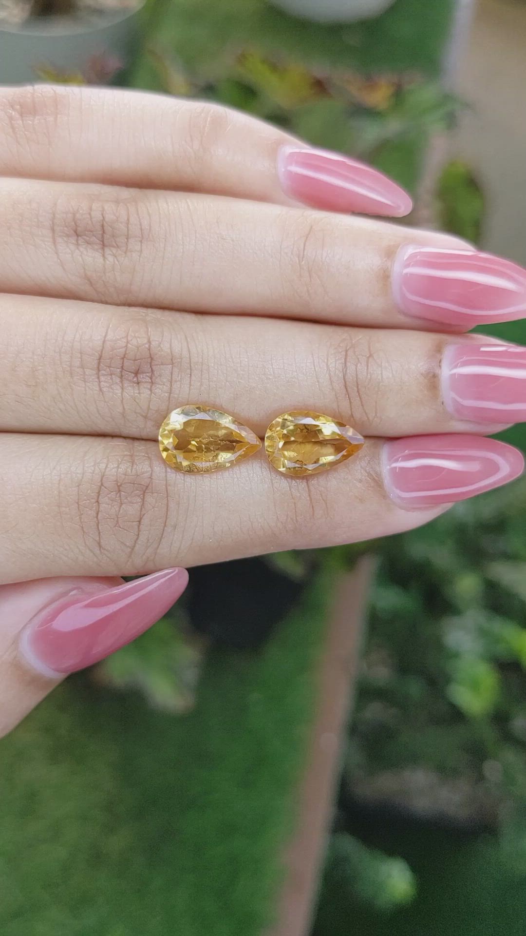 4.66 Ct.Tw.Total Carat Weight Citrine Pair from Brazil Size Video