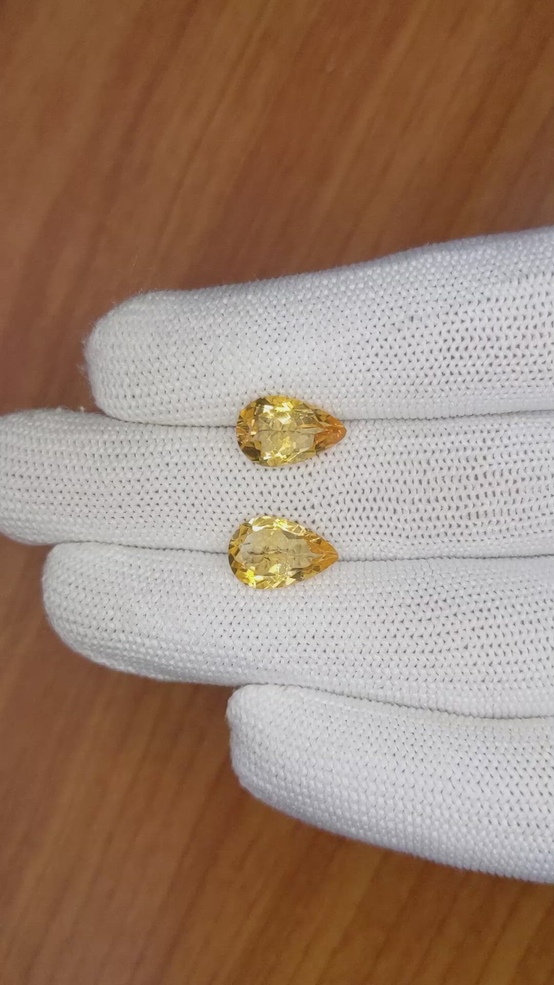 4.66 Ct.Tw.Total Carat Weight Citrine Pair from Brazil Size Video