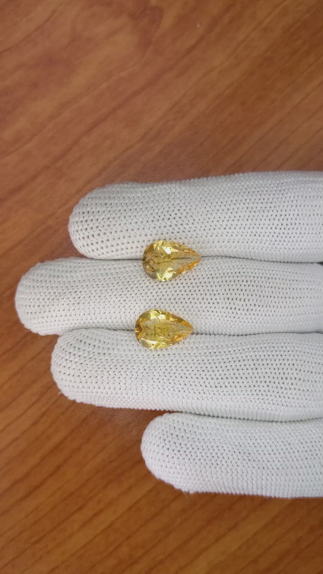 4.78 Ct.Tw.Total Carat Weight Citrine Pair from Brazil Size Video