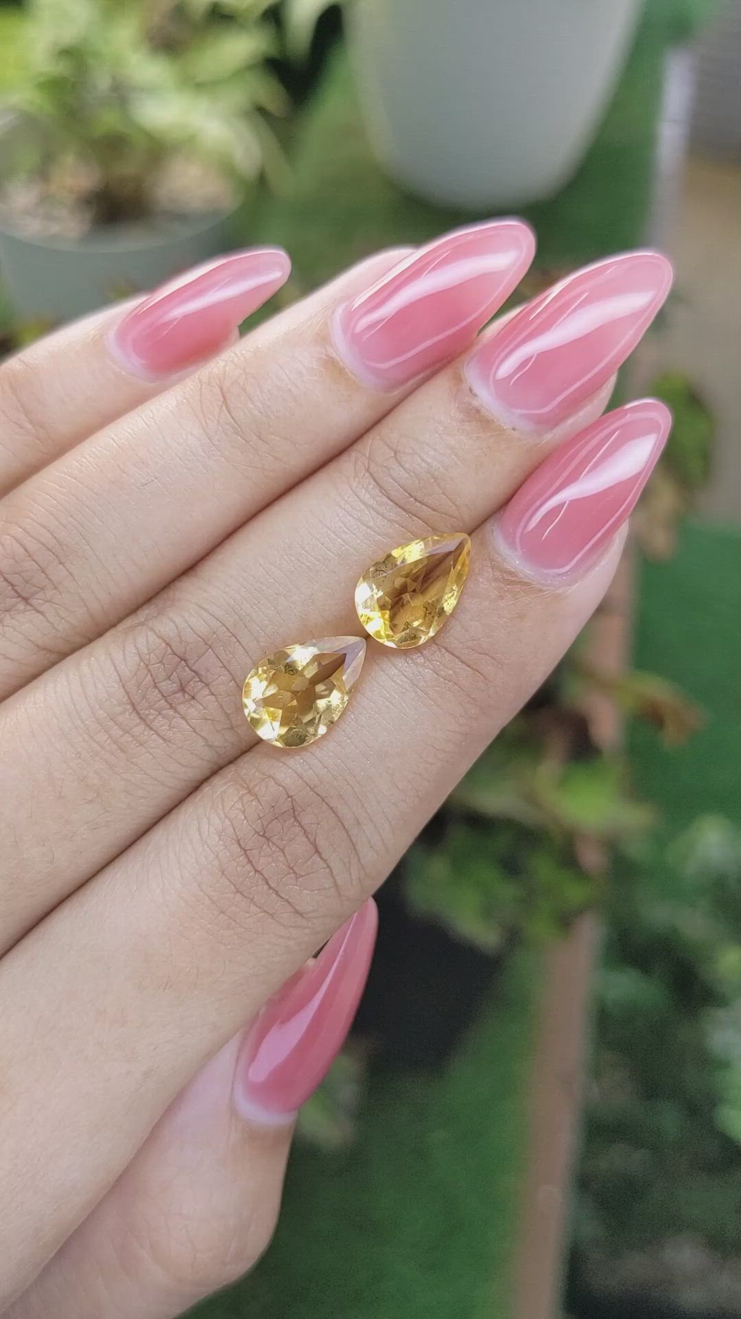 4.78 Ct.Tw.Total Carat Weight Citrine Pair from Brazil Size Video
