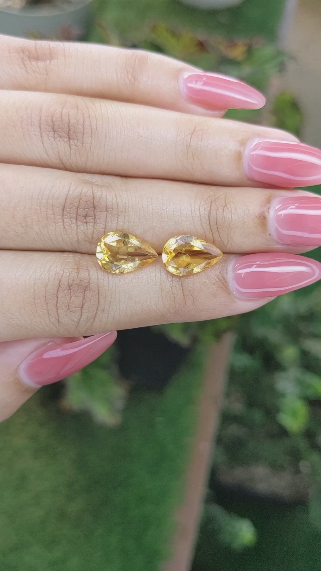 4.78 Ct.Tw.Total Carat Weight Citrine Pair from Brazil Size Video