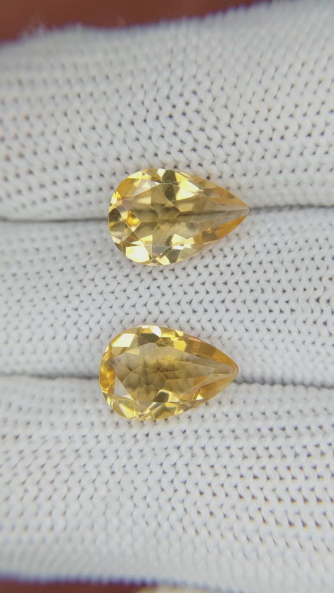 4.78 Ct.Tw.Total Carat Weight Citrine Pair from Brazil Size Video