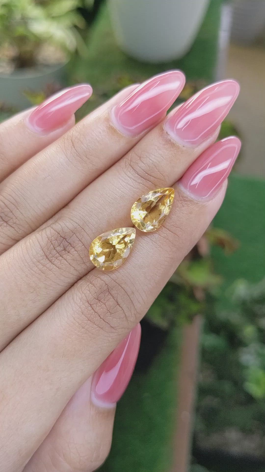 5.97 Ct.Tw.Total Carat Weight Citrine Pair from Brazil Size Video