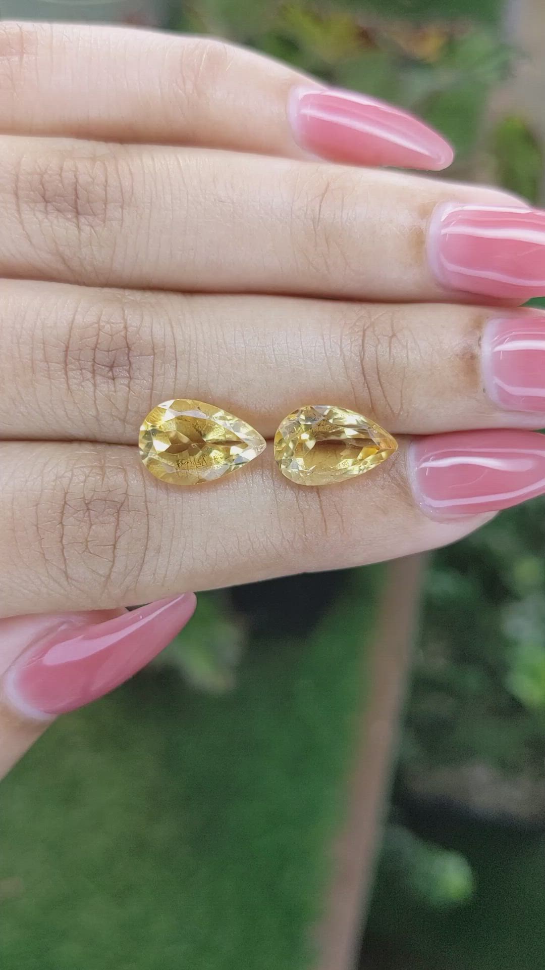 5.97 Ct.Tw.Total Carat Weight Citrine Pair from Brazil Size Video