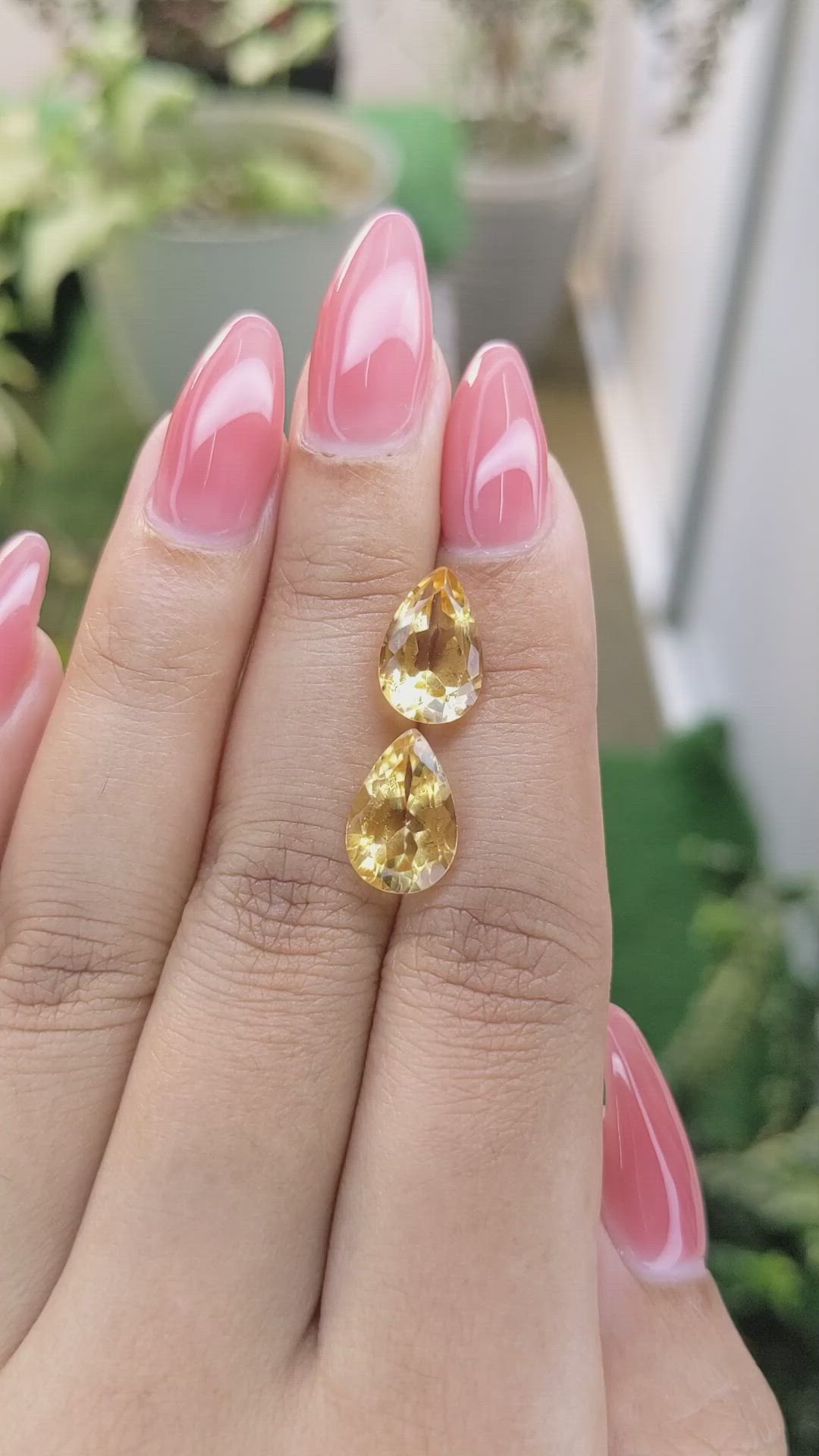 5.97 Ct.Tw.Total Carat Weight Citrine Pair from Brazil Size Video