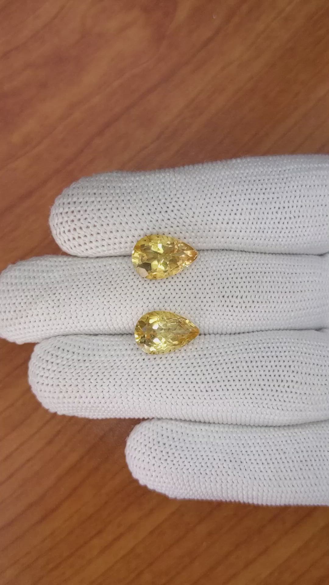 5.97 Ct.Tw.Total Carat Weight Citrine Pair from Brazil Size Video