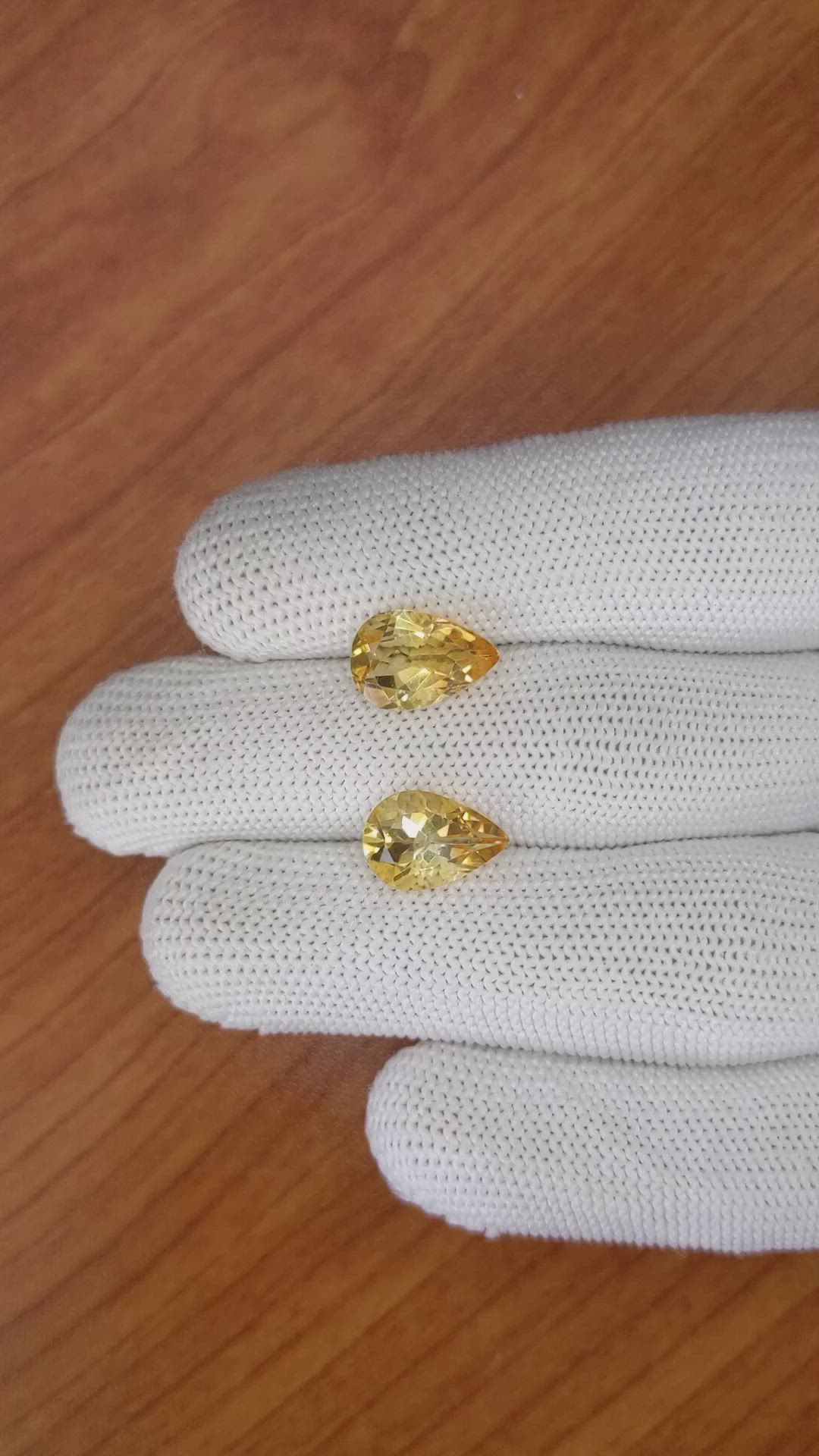 5.05 Ct.Tw.Total Carat Weight Citrine Pair from Brazil Size Video