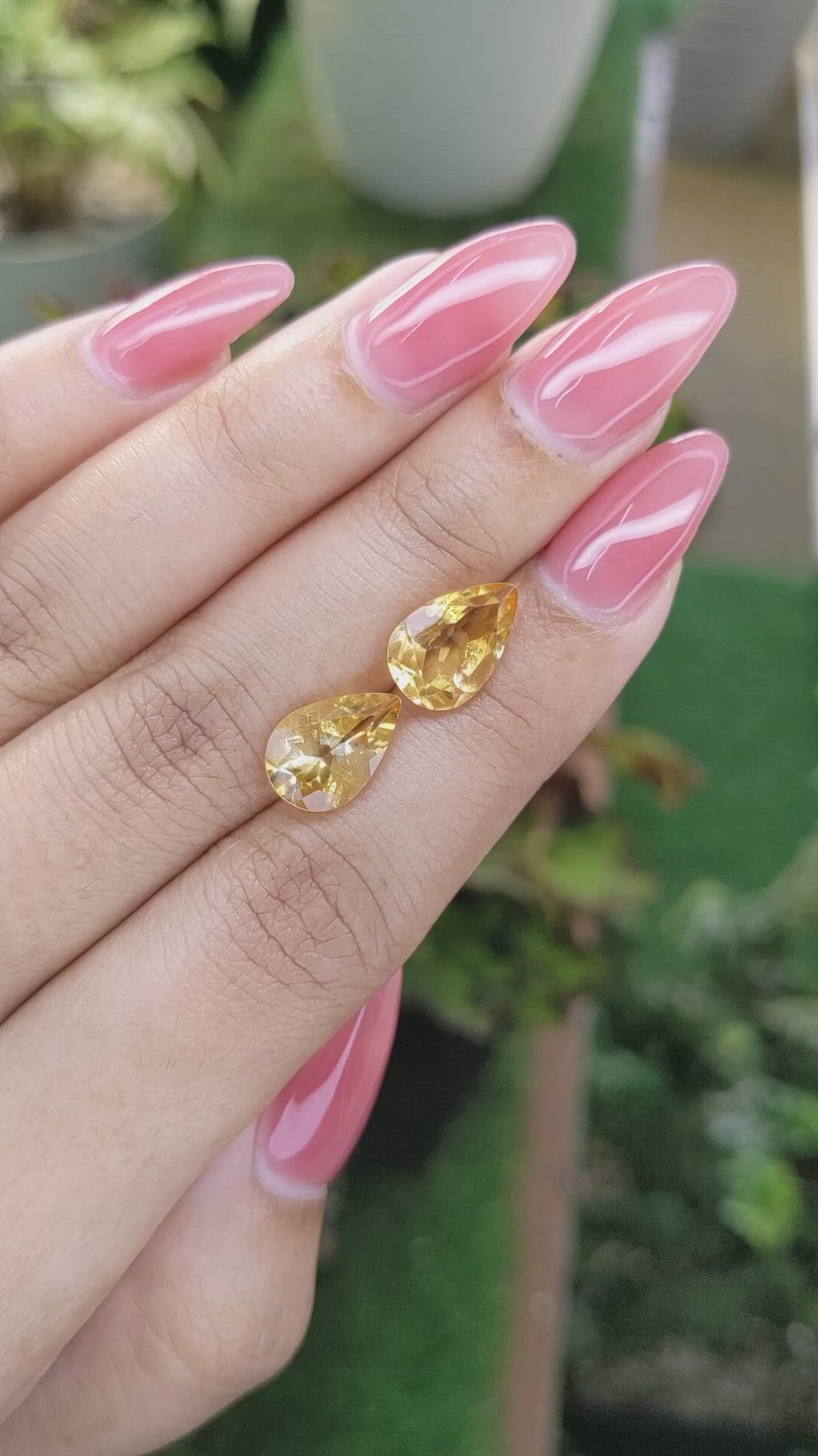 5.05 Ct.Tw.Total Carat Weight Citrine Pair from Brazil Size Video