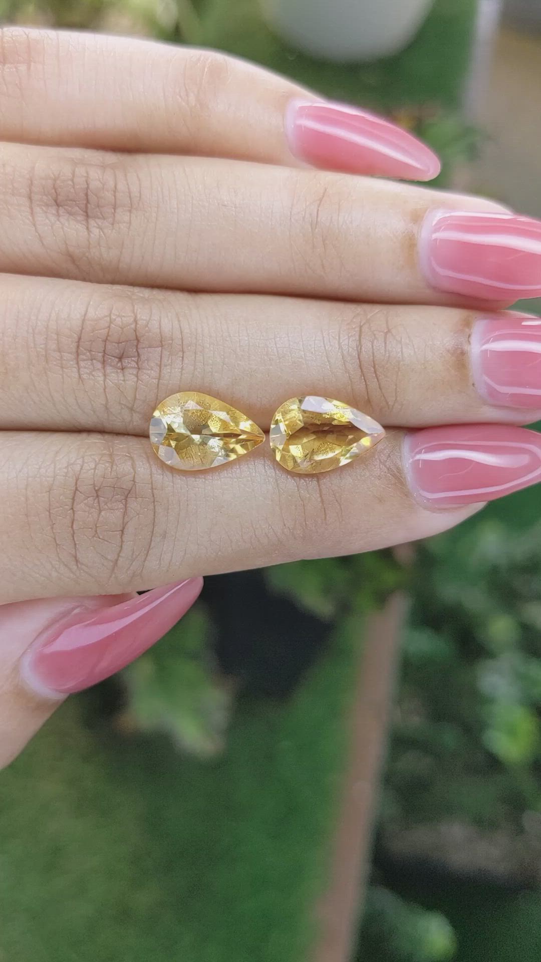 5.05 Ct.Tw.Total Carat Weight Citrine Pair from Brazil Size Video