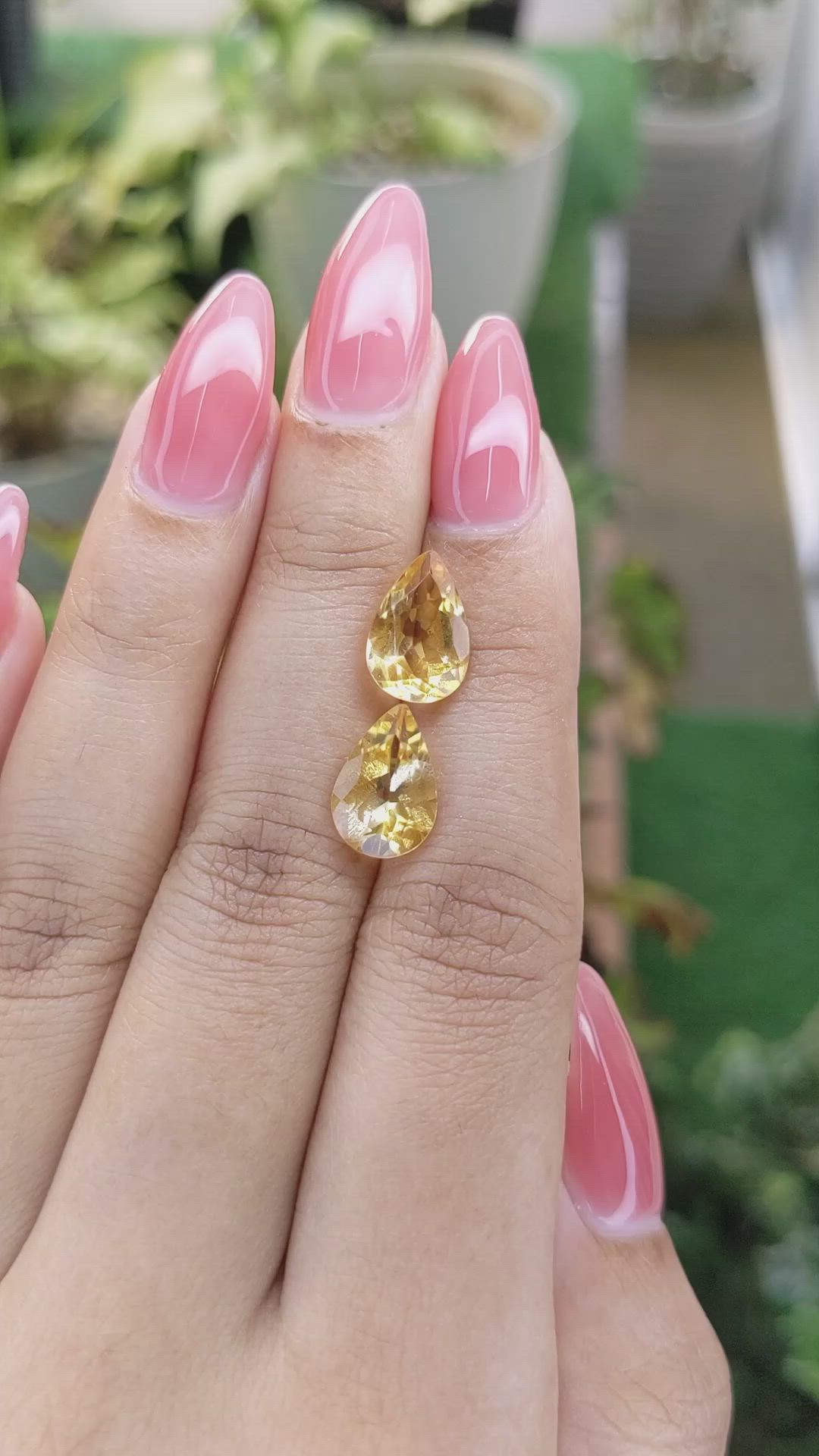 5.05 Ct.Tw.Total Carat Weight Citrine Pair from Brazil Size Video