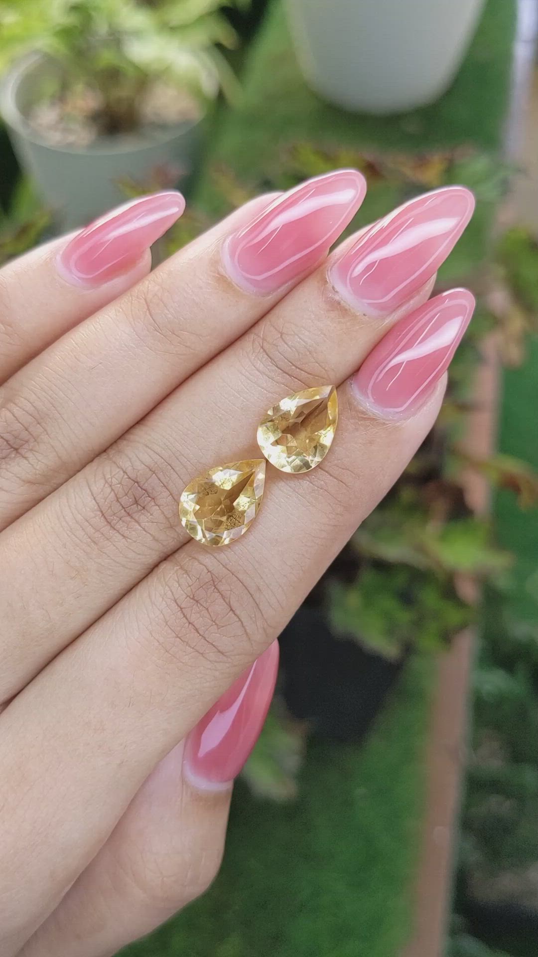 5.47 Ct.Tw.Total Carat Weight Citrine Pair from Brazil Size Video