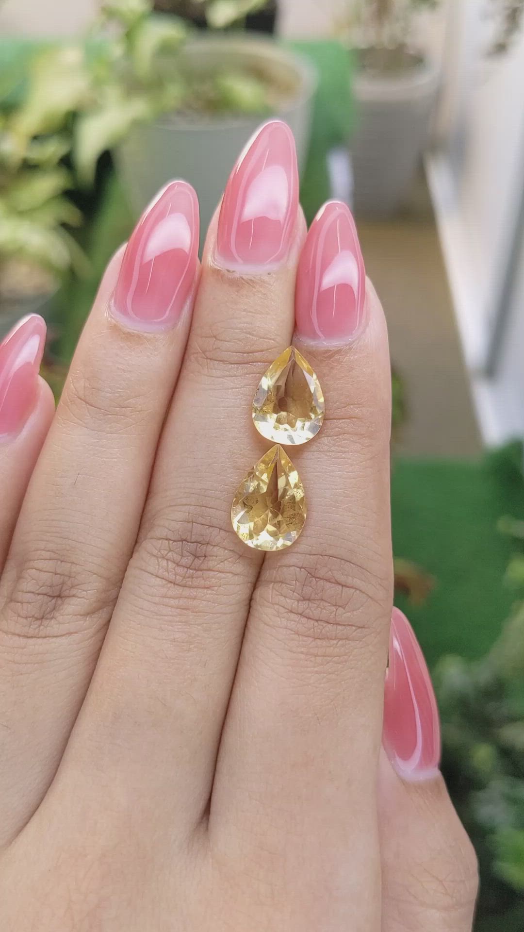 5.47 Ct.Tw.Total Carat Weight Citrine Pair from Brazil Size Video