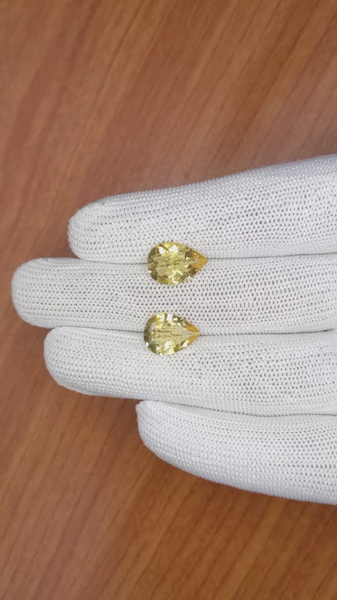 5.47 Ct.Tw.Total Carat Weight Citrine Pair from Brazil Size Video