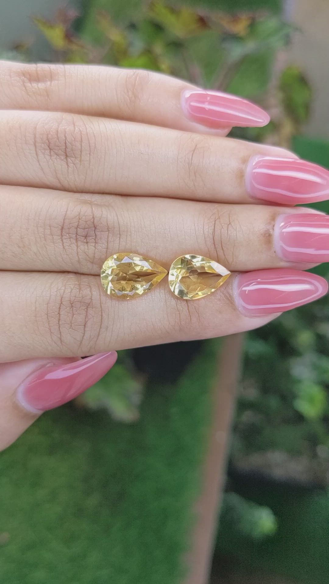5.47 Ct.Tw.Total Carat Weight Citrine Pair from Brazil Size Video