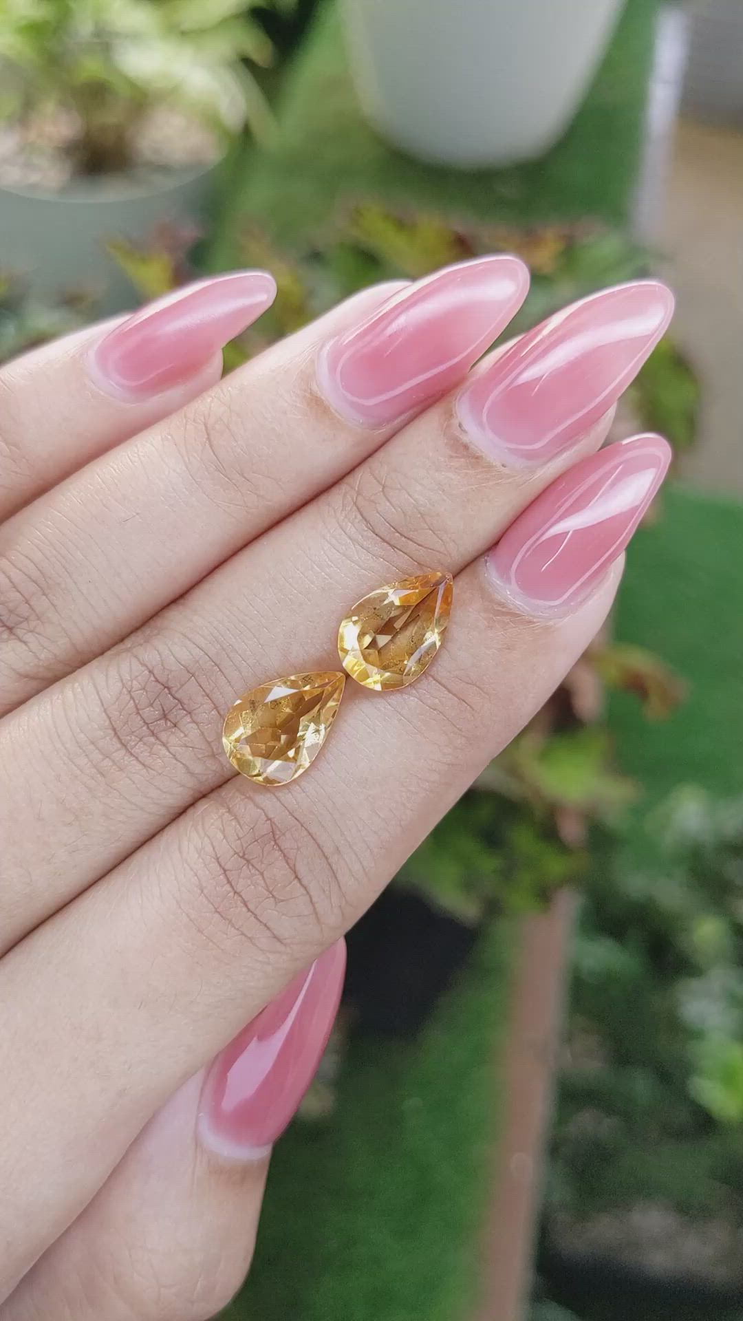 4.65 Ct.Tw.Total Carat Weight Citrine Pair from Brazil Size Video