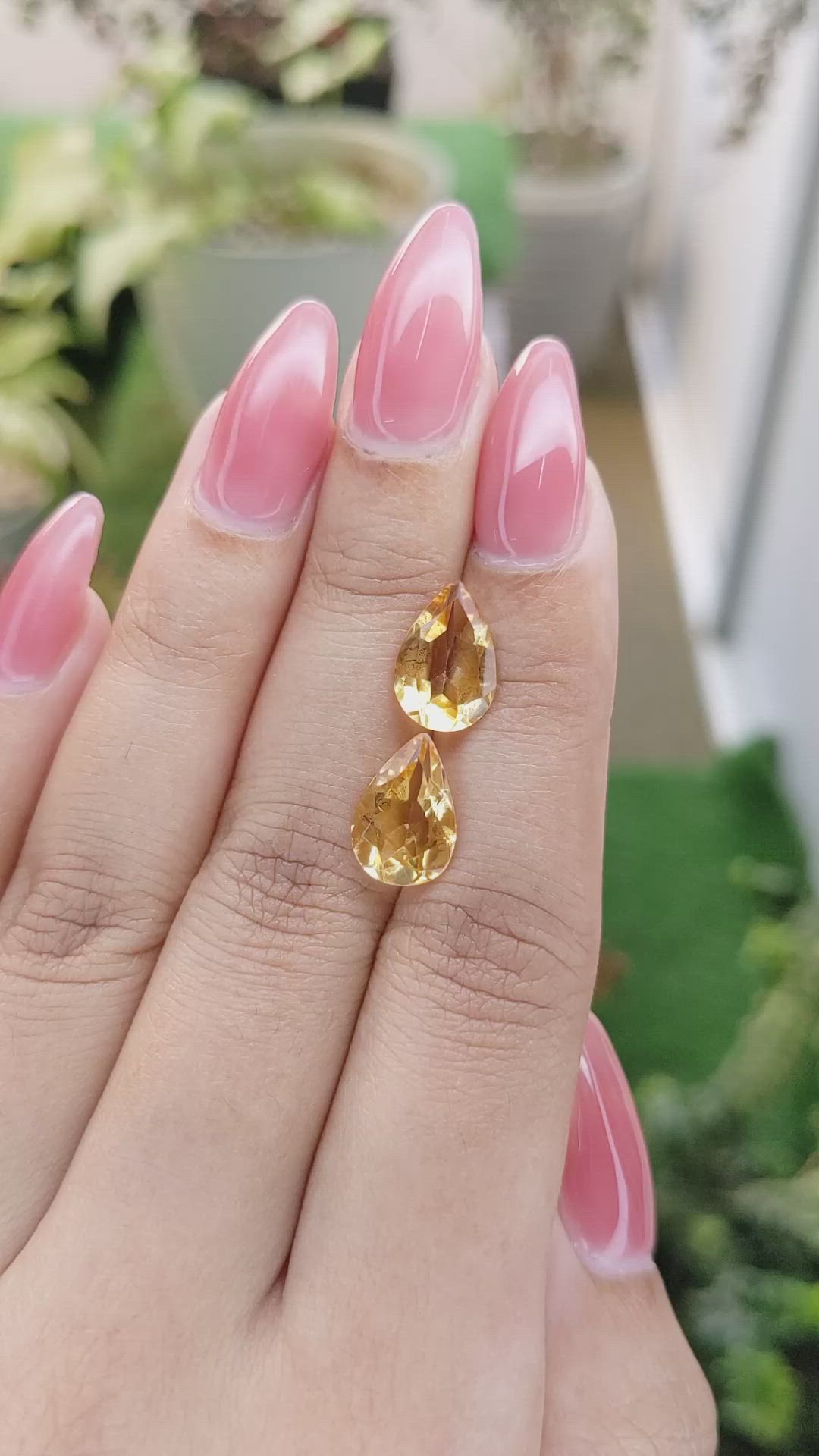4.65 Ct.Tw.Total Carat Weight Citrine Pair from Brazil Size Video