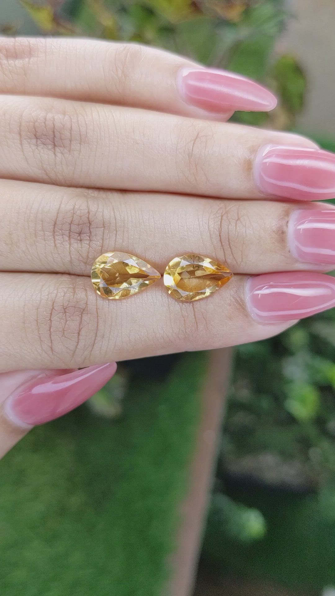 4.65 Ct.Tw.Total Carat Weight Citrine Pair from Brazil Size Video