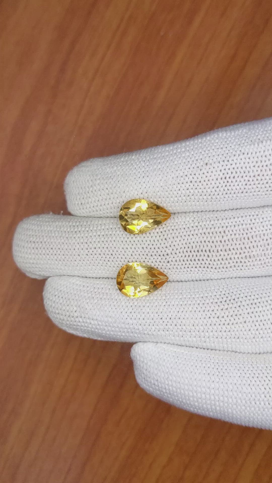 4.65 Ct.Tw.Total Carat Weight Citrine Pair from Brazil Size Video