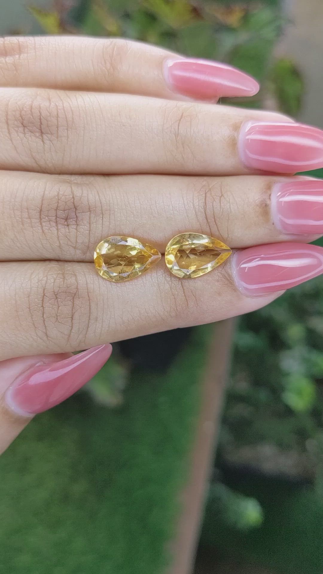 4.28 Ct.Tw.Total Carat Weight Citrine Pair from Brazil Size Video