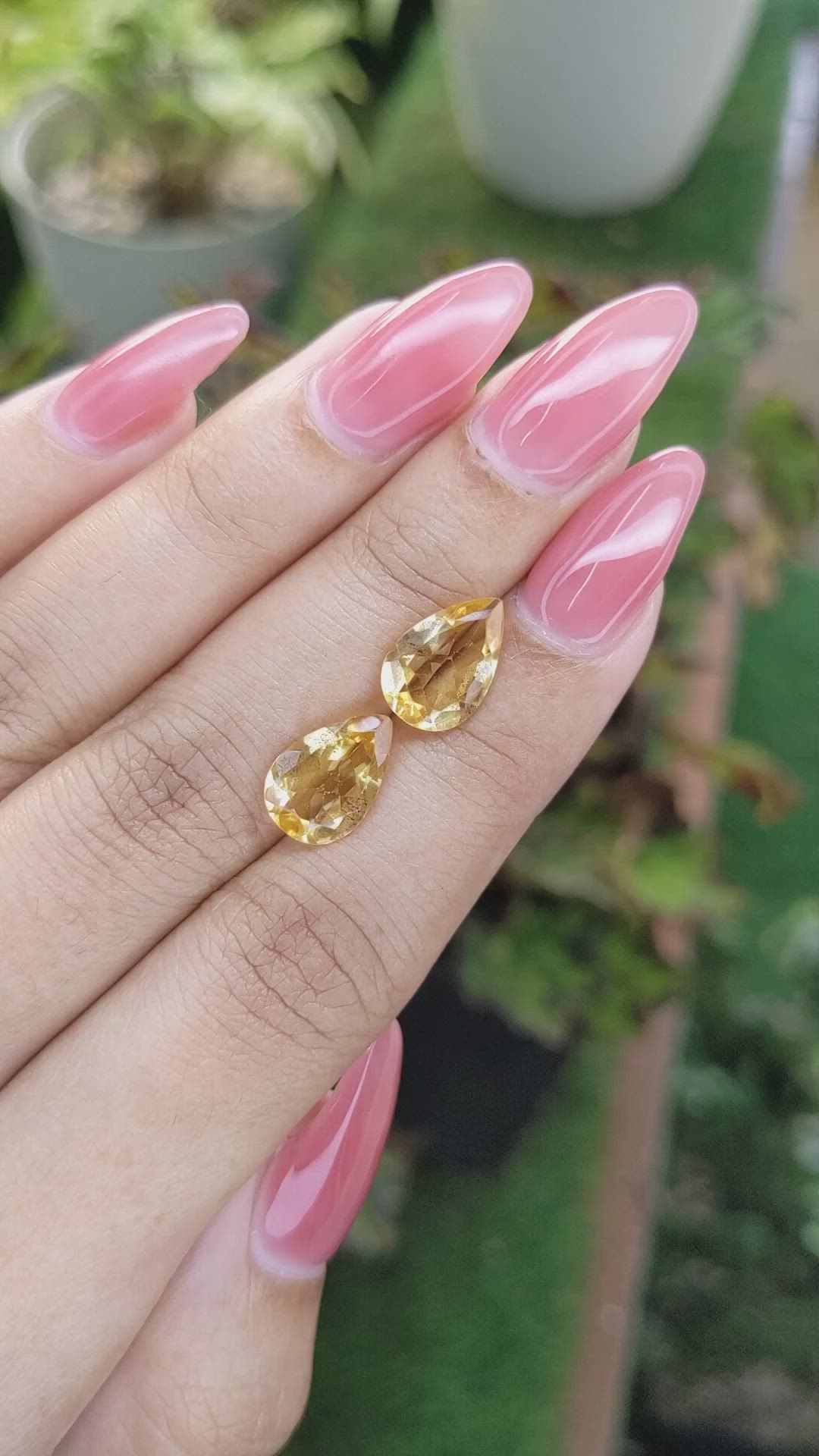 4.28 Ct.Tw.Total Carat Weight Citrine Pair from Brazil Size Video