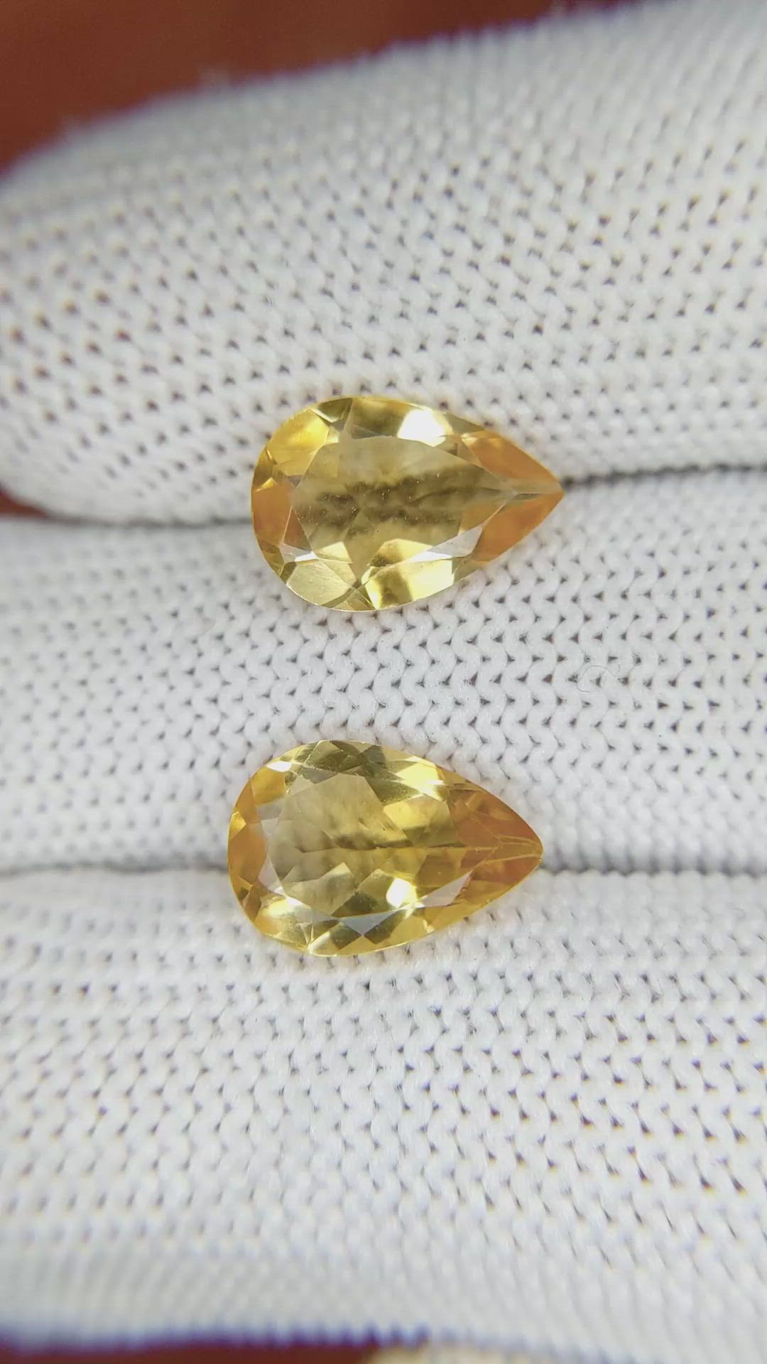 4.28 Ct.Tw.Total Carat Weight Citrine Pair from Brazil Size Video