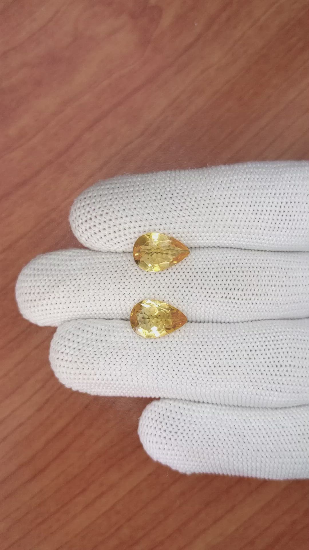 4.28 Ct.Tw.Total Carat Weight Citrine Pair from Brazil Size Video