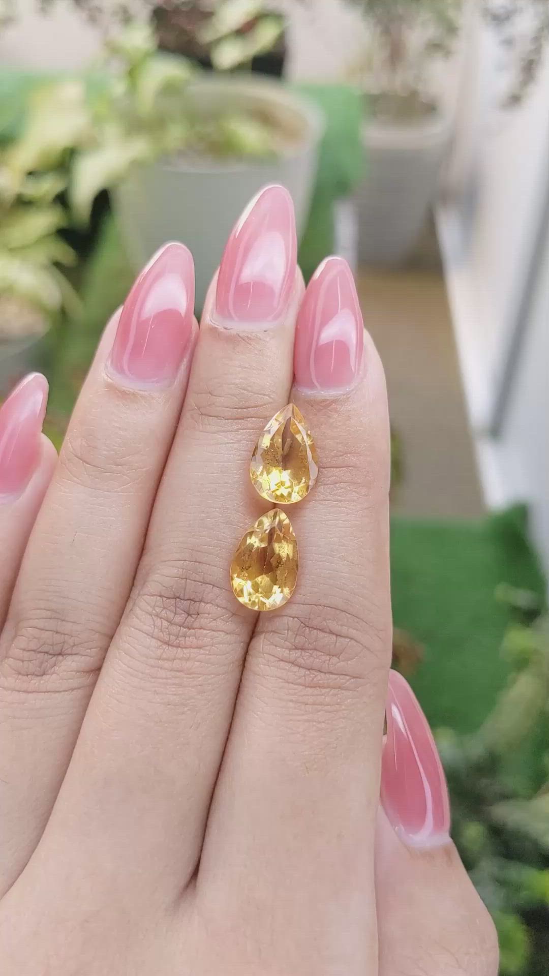 5.92 Ct.Tw.Total Carat Weight Citrine Pair from Brazil Size Video