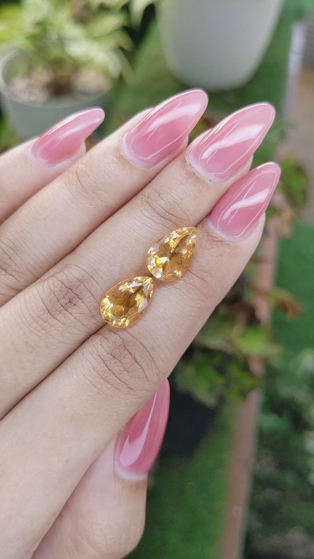 5.92 Ct.Tw.Total Carat Weight Citrine Pair from Brazil Size Video