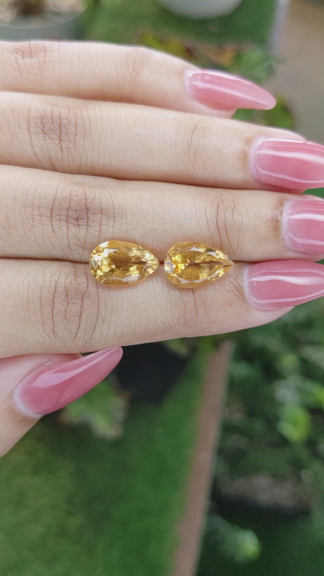 5.92 Ct.Tw.Total Carat Weight Citrine Pair from Brazil Size Video