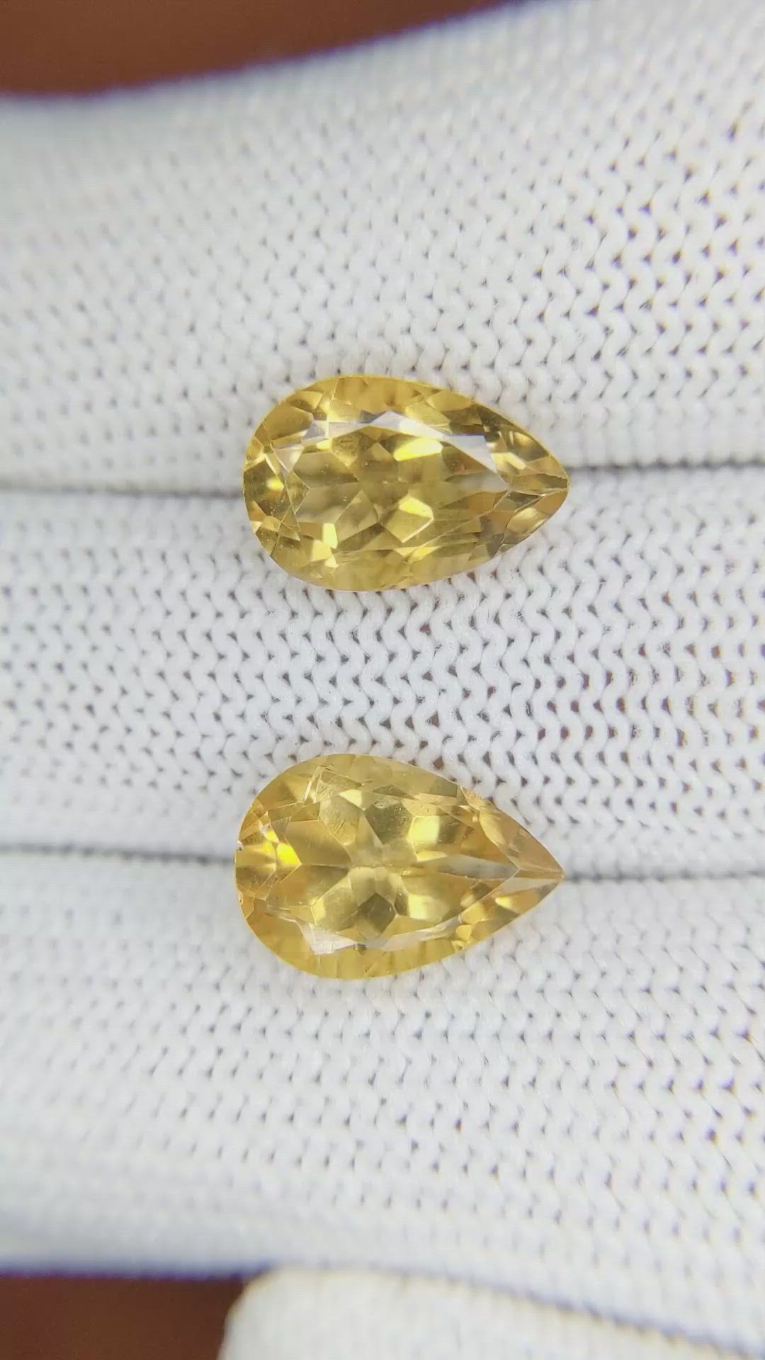5.92 Ct.Tw.Total Carat Weight Citrine Pair from Brazil Size Video
