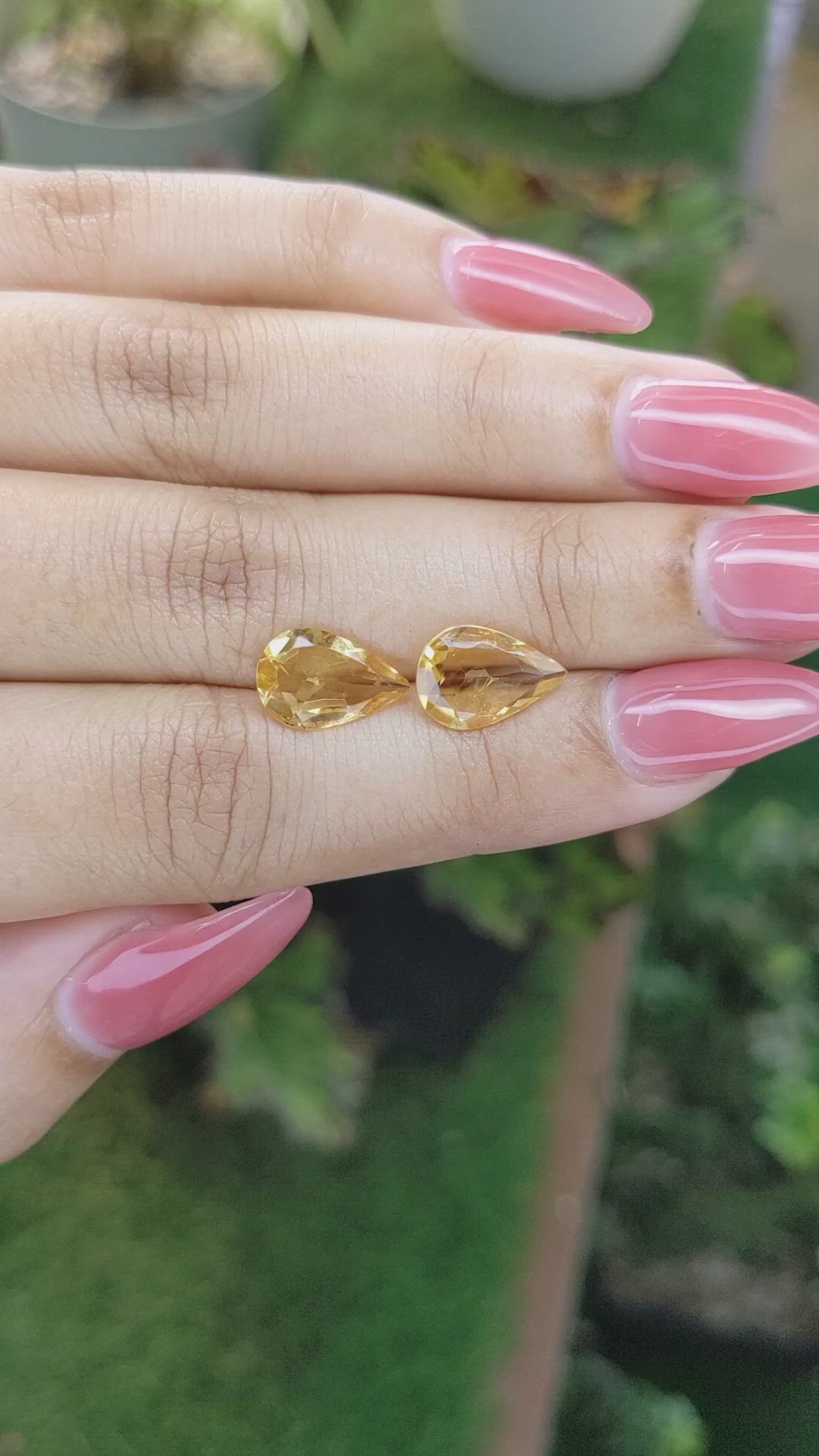 3.55 Ct.Tw.Total Carat Weight Citrine Pair from Brazil Size Video
