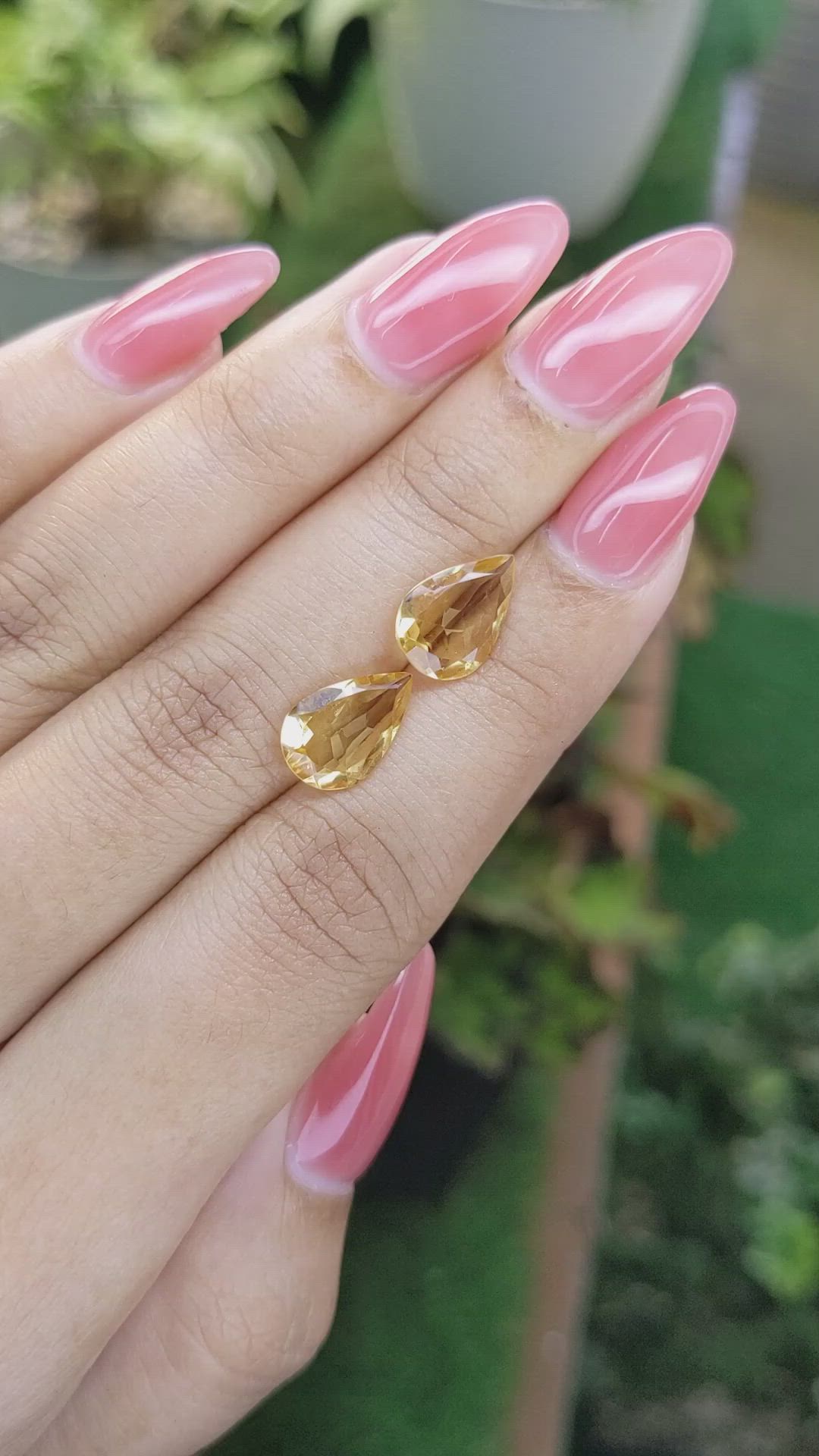 3.55 Ct.Tw.Total Carat Weight Citrine Pair from Brazil Size Video
