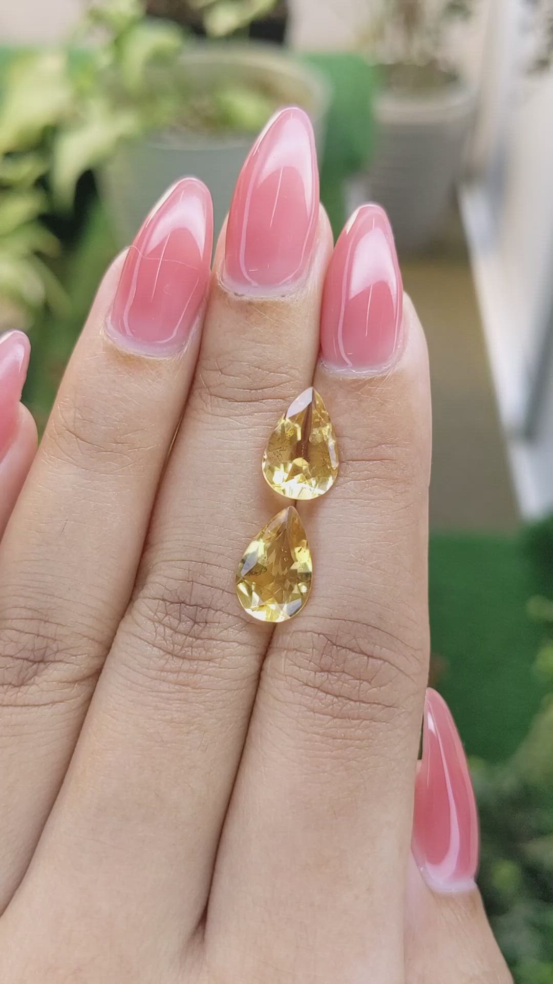 4.32 Ct.Tw.Total Carat Weight Citrine Pair from Brazil Size Video