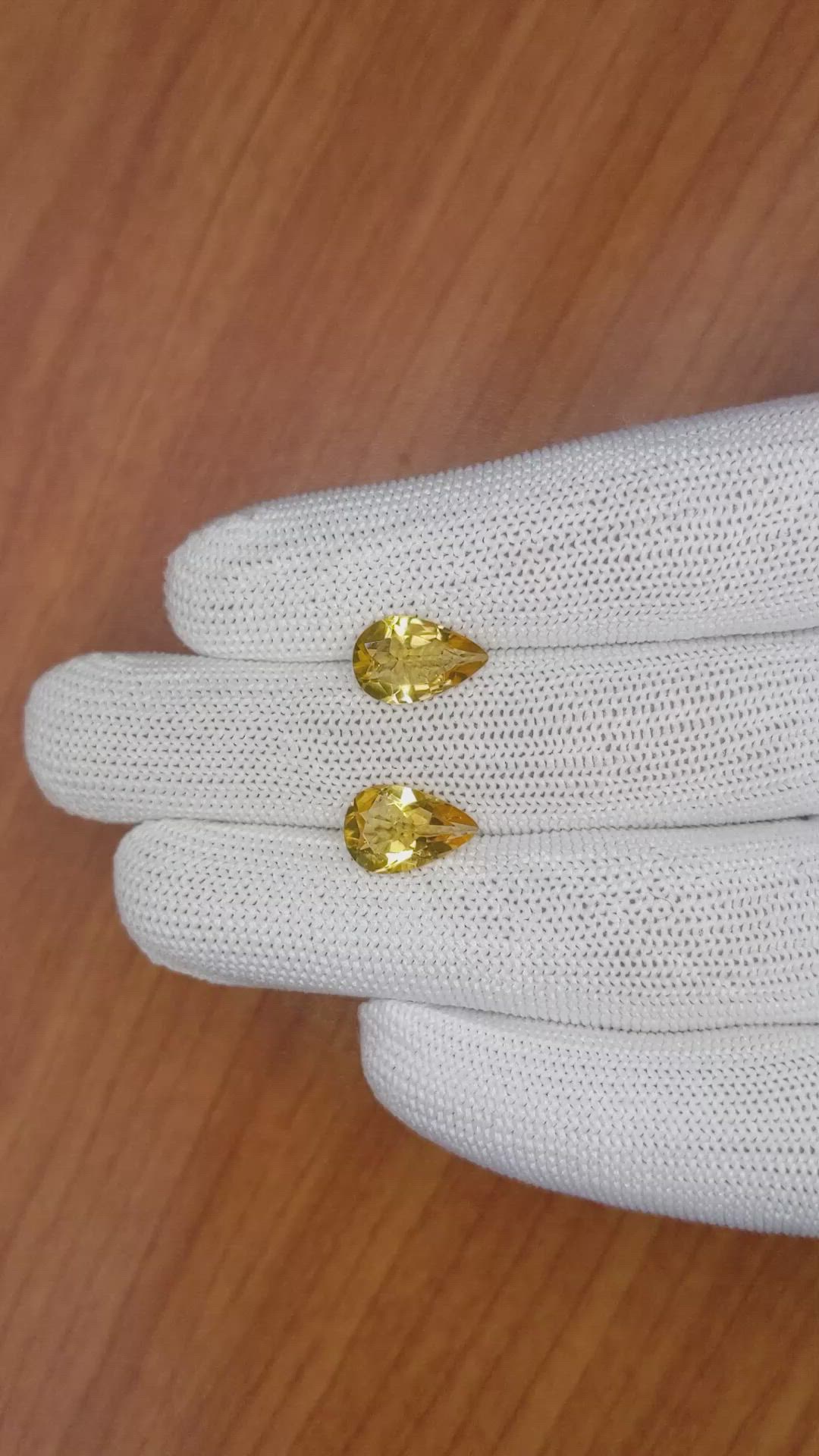 4.32 Ct.Tw.Total Carat Weight Citrine Pair from Brazil Size Video
