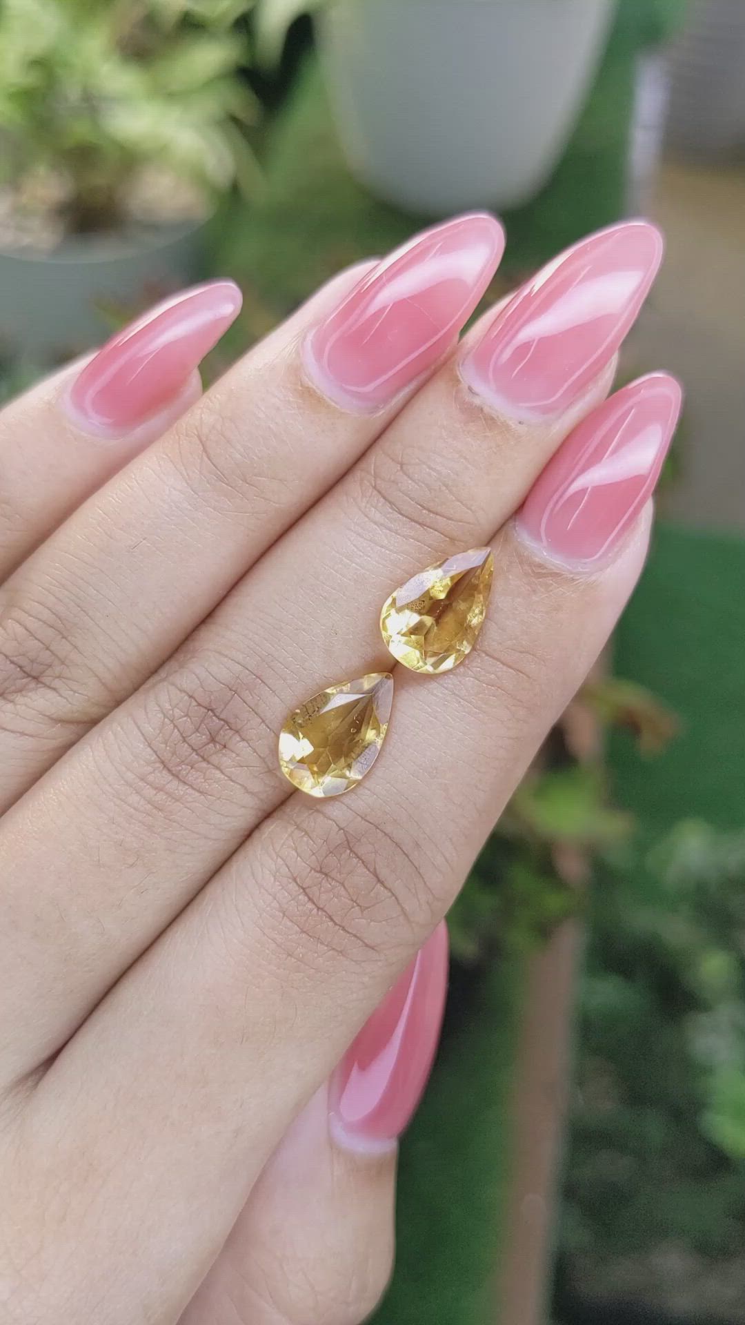 4.32 Ct.Tw.Total Carat Weight Citrine Pair from Brazil Size Video