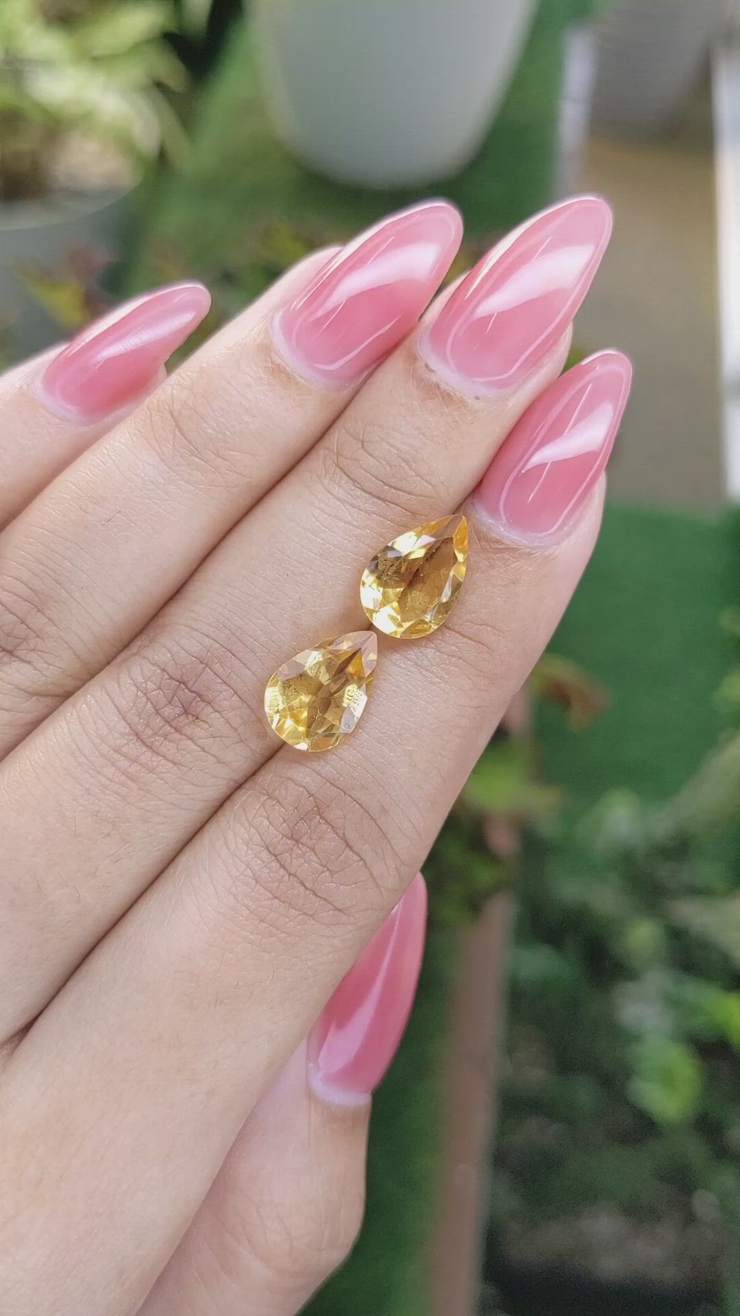4.59 Ct.Tw.Total Carat Weight Citrine Pair from Brazil Size Video