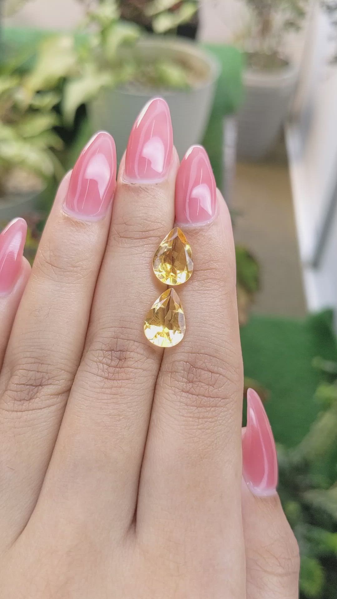 4.59 Ct.Tw.Total Carat Weight Citrine Pair from Brazil Size Video