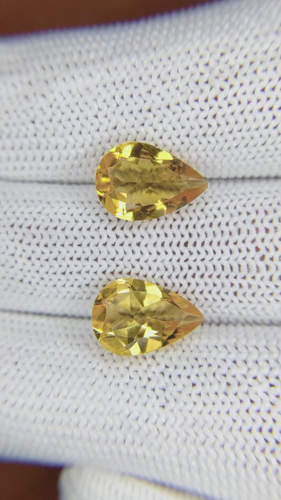 4.59 Ct.Tw.Total Carat Weight Citrine Pair from Brazil Size Video