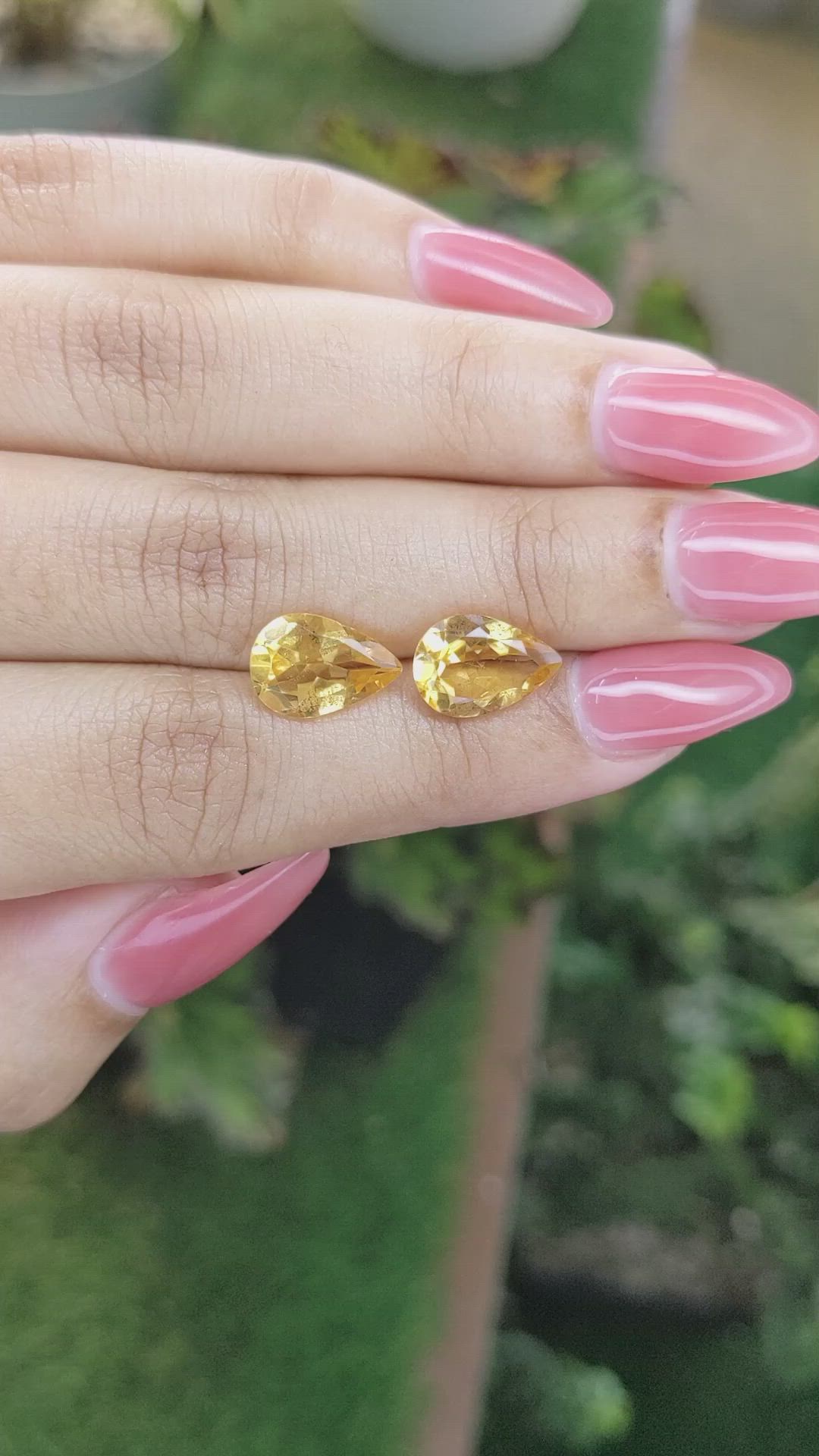 4.59 Ct.Tw.Total Carat Weight Citrine Pair from Brazil Size Video