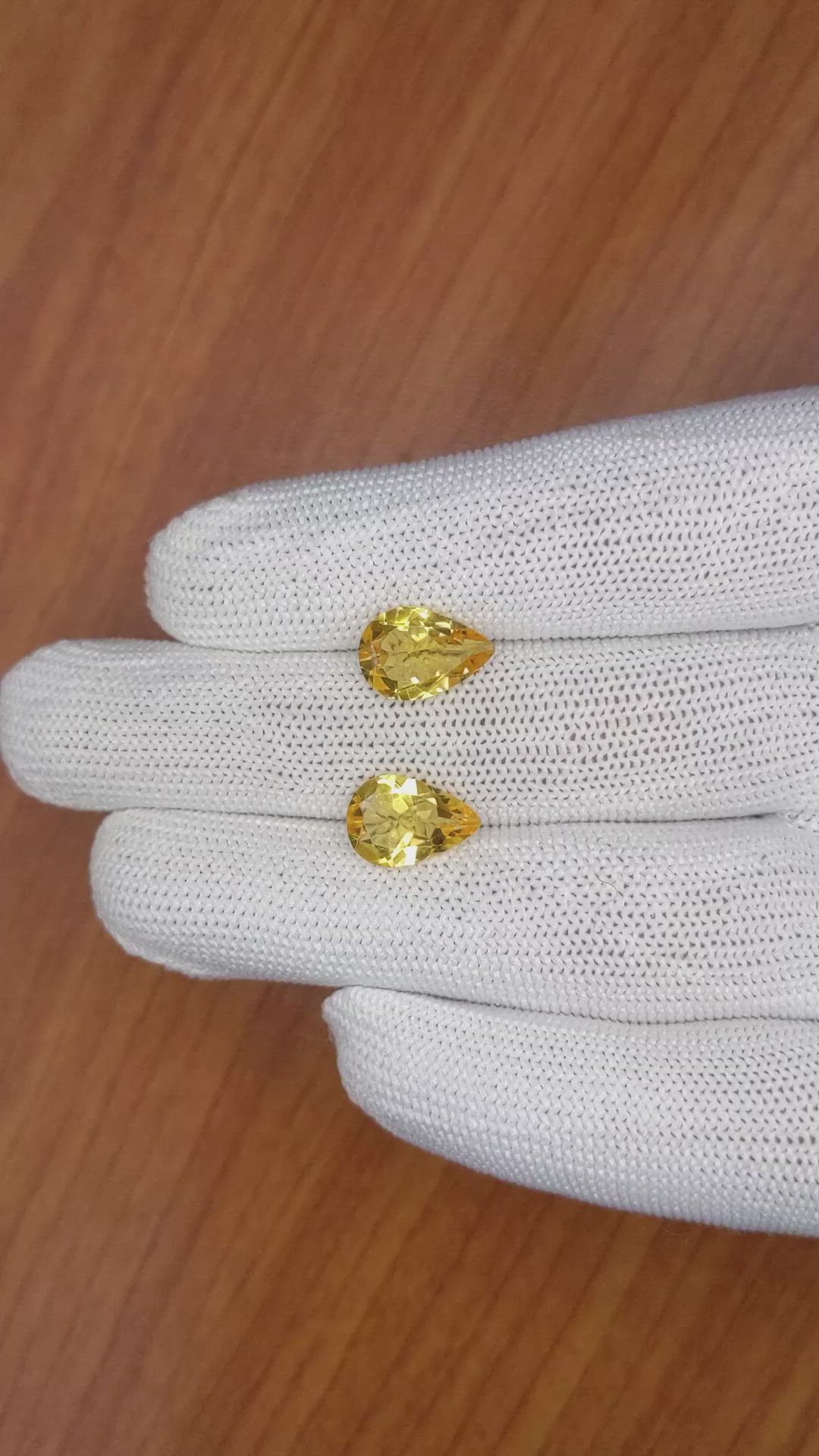 4.59 Ct.Tw.Total Carat Weight Citrine Pair from Brazil Size Video