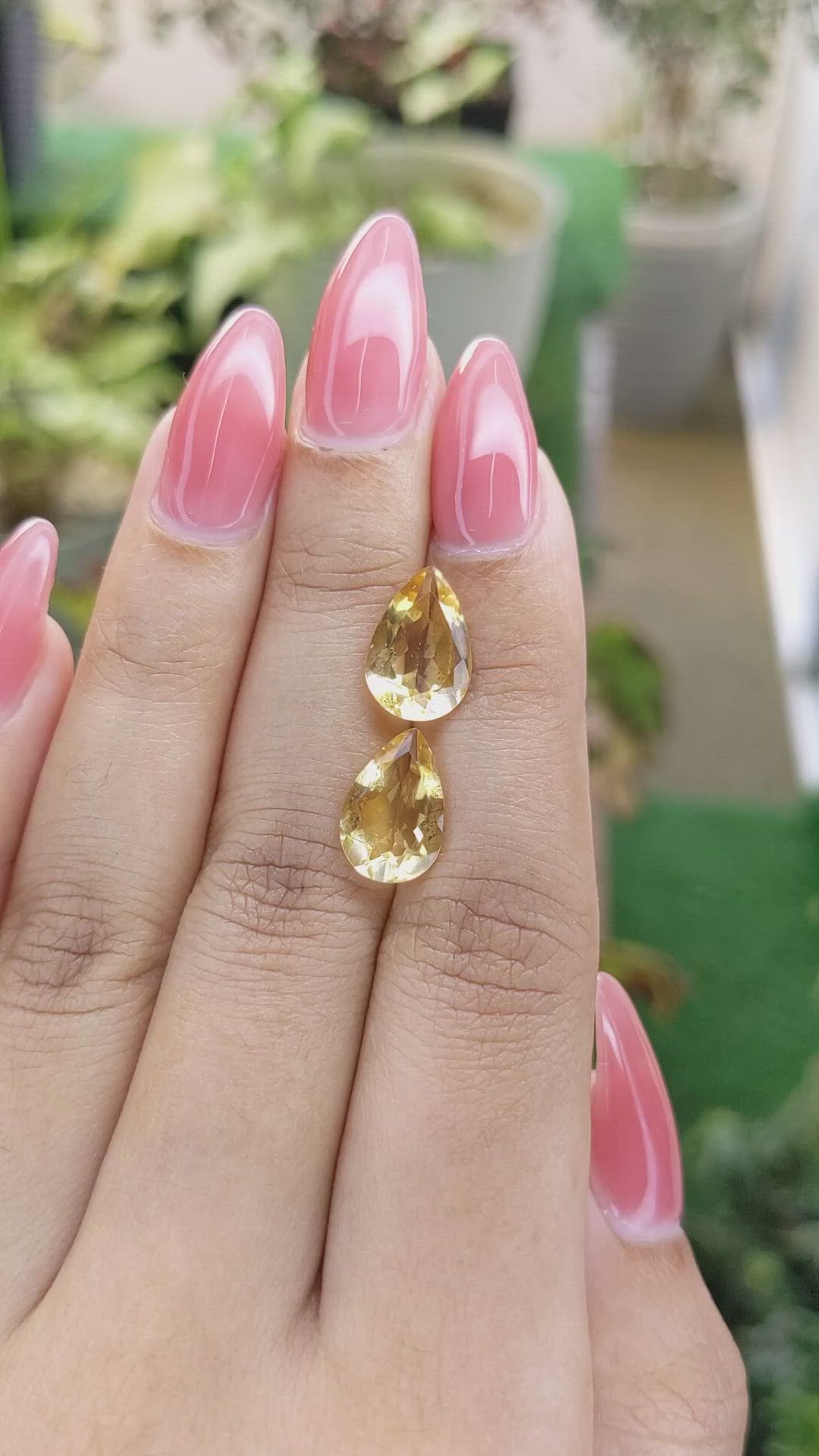 5.01 Ct.Tw.Total Carat Weight Citrine Pair from Brazil Size Video