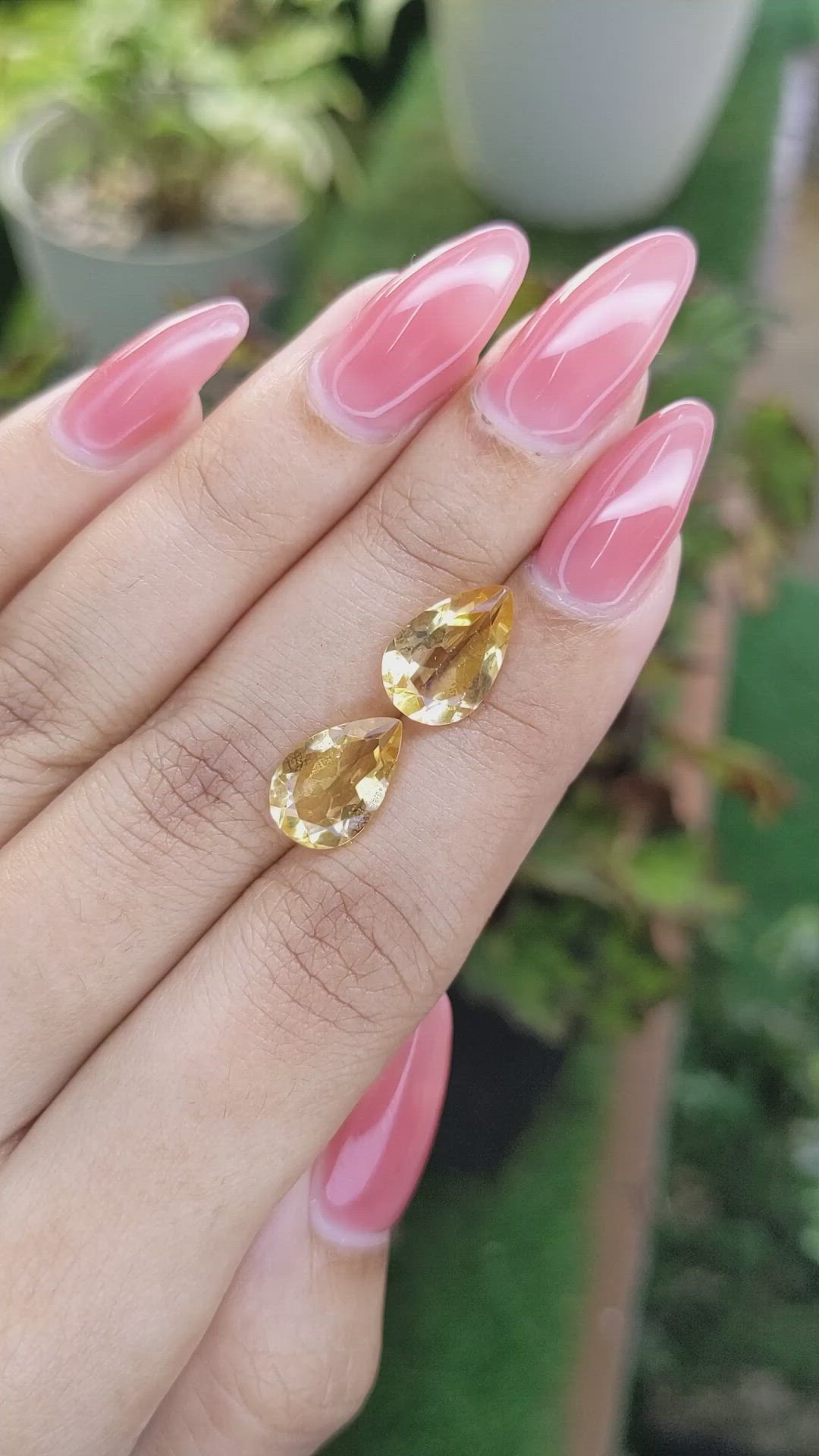 5.01 Ct.Tw.Total Carat Weight Citrine Pair from Brazil Size Video