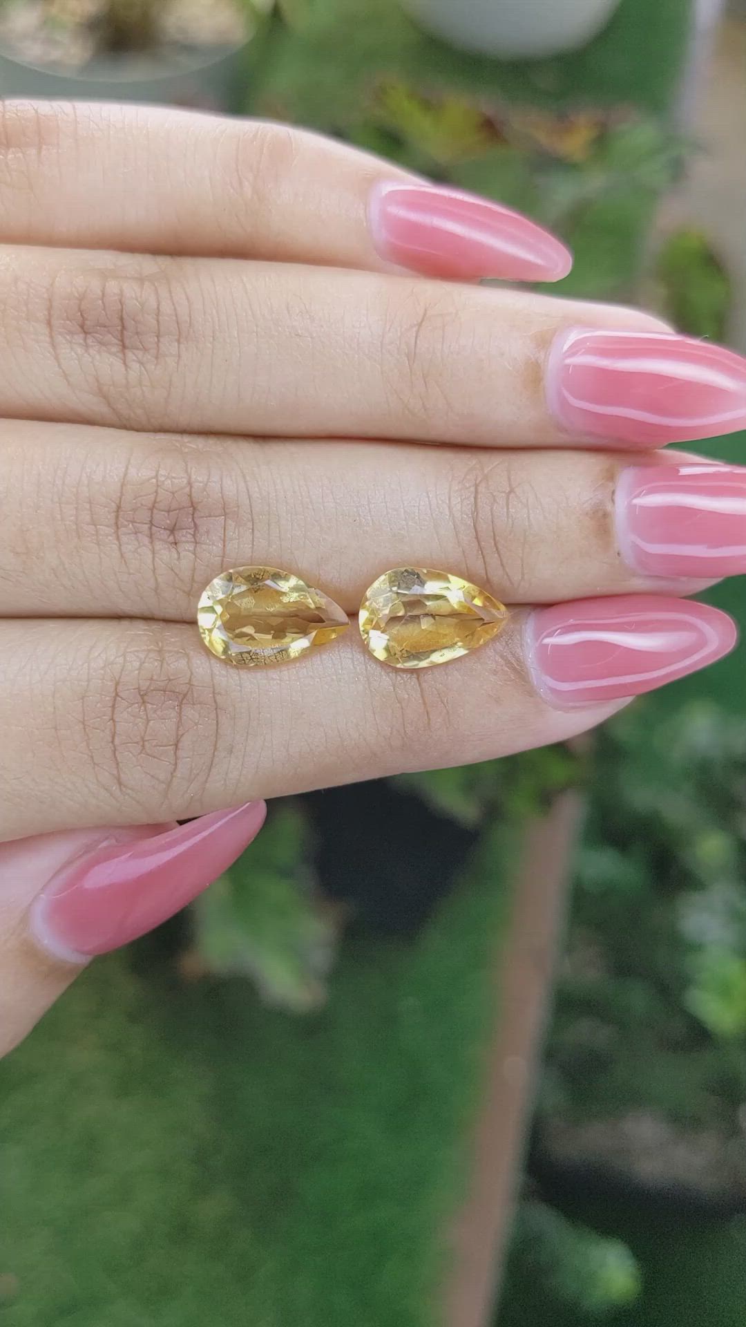 5.01 Ct.Tw.Total Carat Weight Citrine Pair from Brazil Size Video