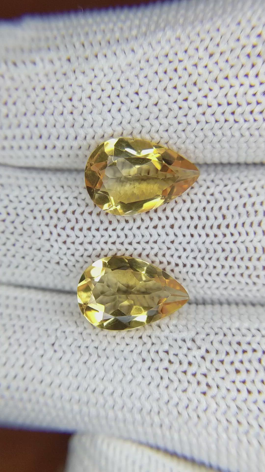 5.01 Ct.Tw.Total Carat Weight Citrine Pair from Brazil Size Video