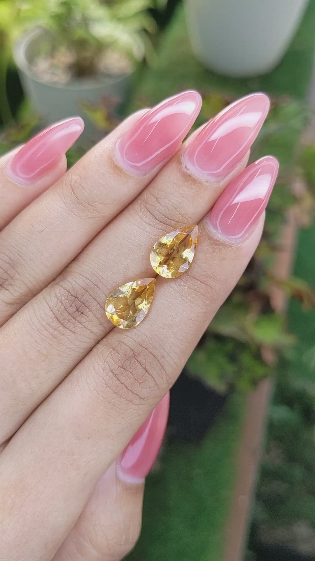 4.54 Ct.Tw.Total Carat Weight Citrine Pair from Brazil Size Video